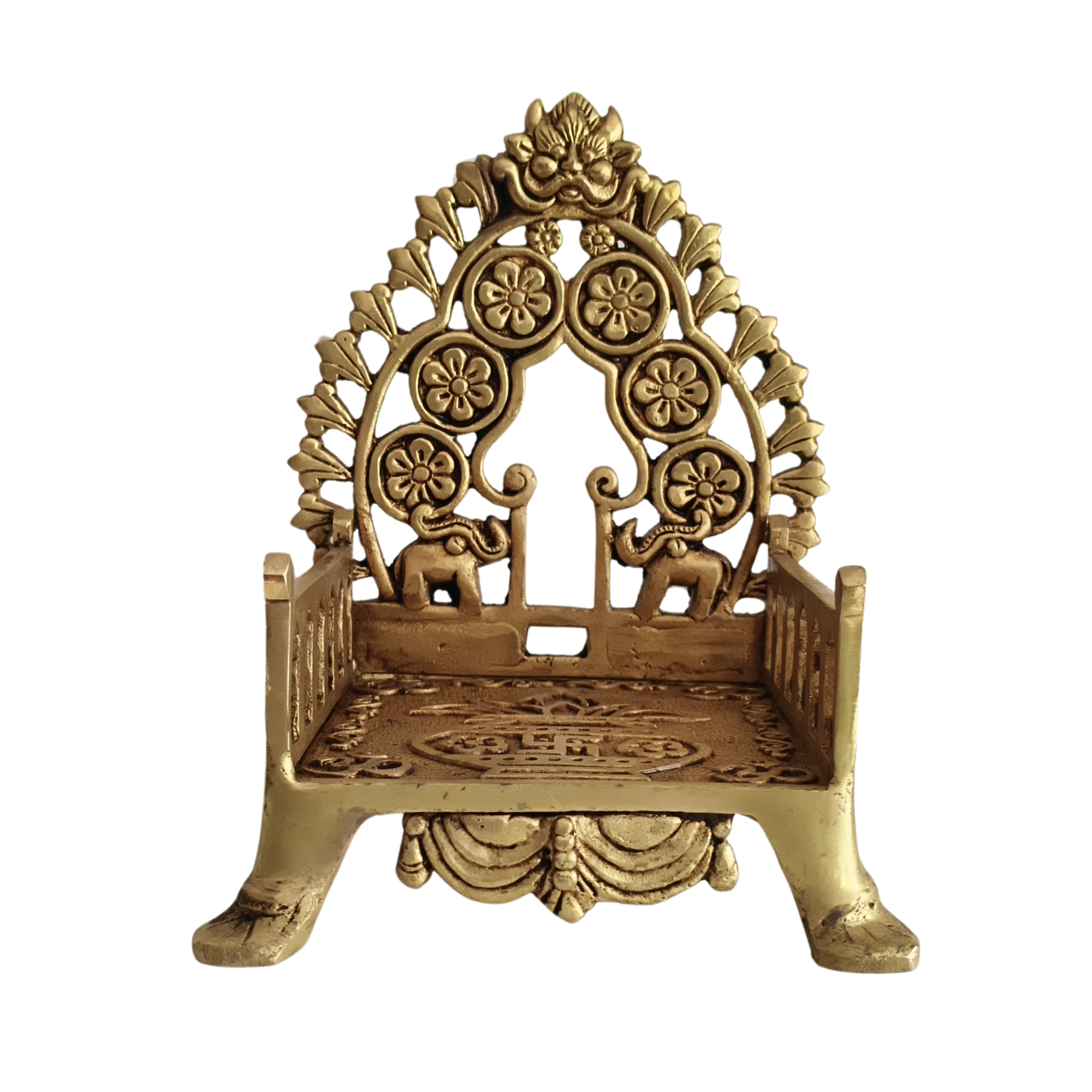 Ornate Golden Brass Sinhasan/Singhasan (Throne)