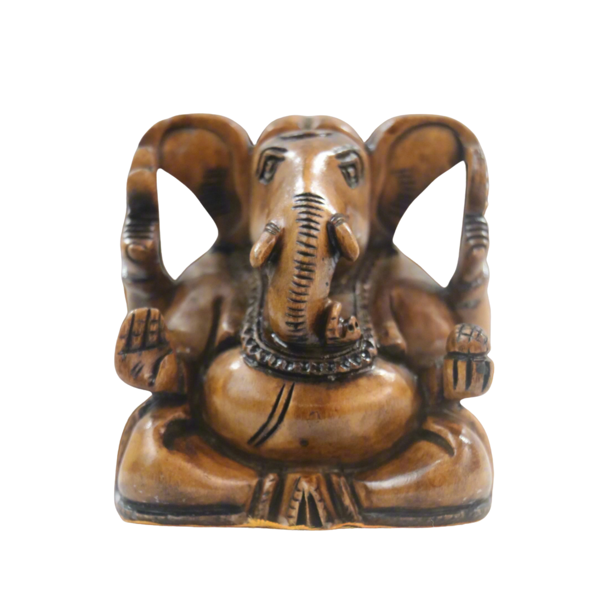 Hand-Carved Wooden Lord Ganesha Idol – Traditional Home Decor