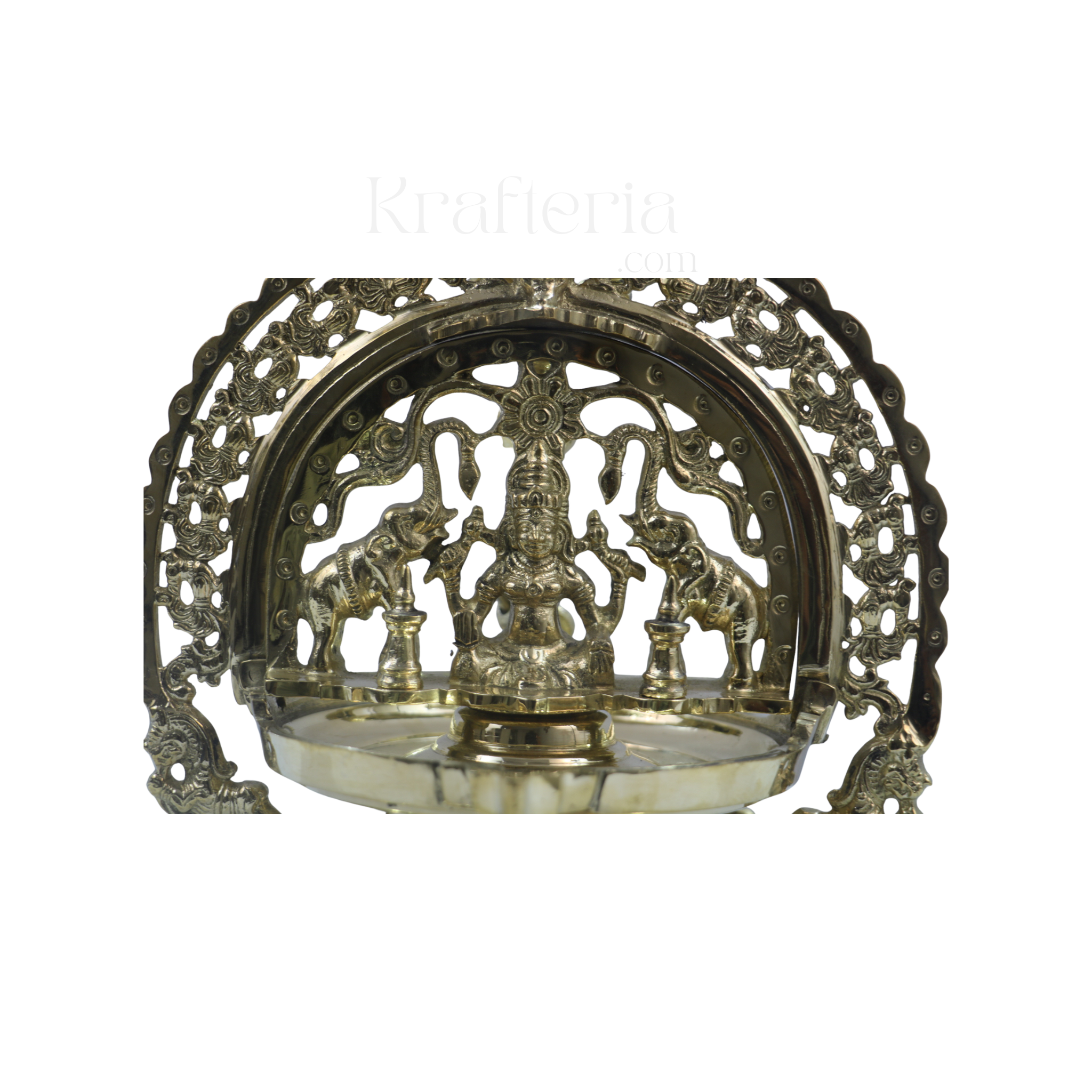 Hanging Bronze Deepam with Lakshmi Idol – Auspicious Temple Decor