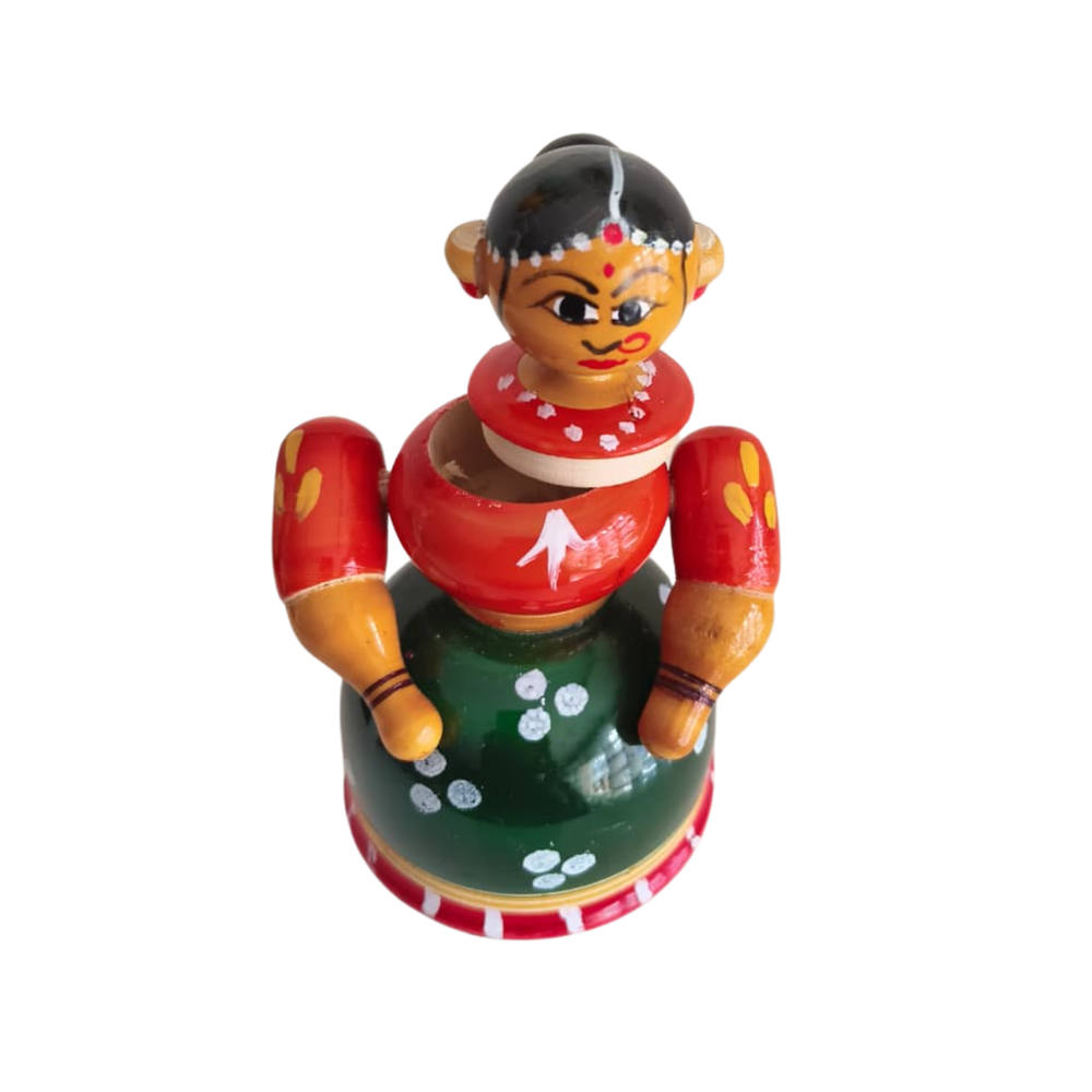 Etikoppaka Wooden Women Box – Handcrafted Traditional Lacquer Toy Storage   Etikoppaka Lacquerware