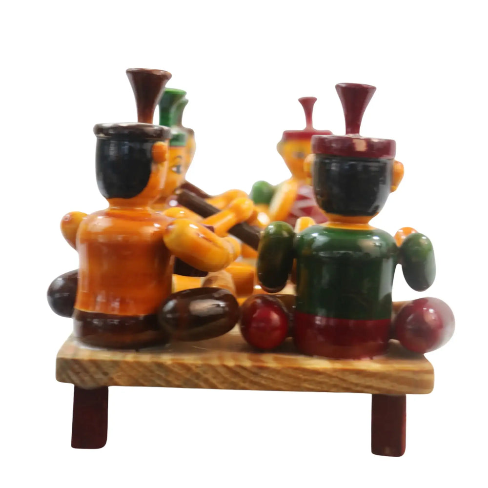 Colorful Channapatna wooden musical instrument set handmade in Karnataka