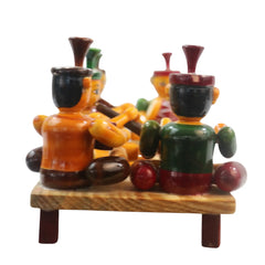 Colorful Channapatna wooden musical instrument set handmade in Karnataka
