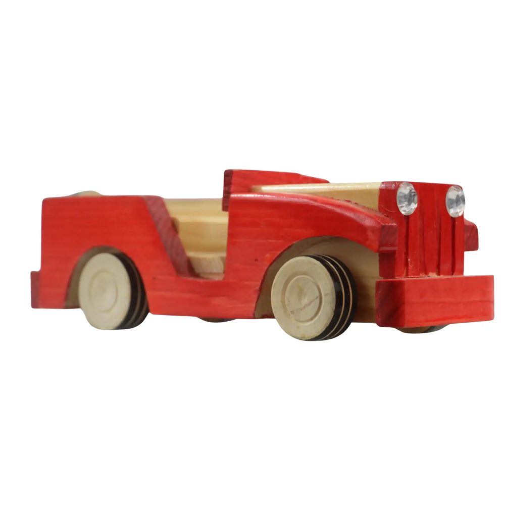 Smooth-finish Channapatna wooden mud racer car toy