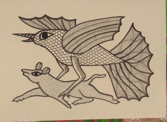 Wild Echoes Gond Tribal Art of Birds and Forest Life   Paintings