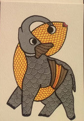 Azure & Amethyst – Handcrafted Gond Art of Color and Balance   Paintings