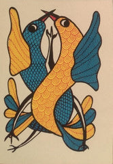 Handmade Gond Art Birds Greeting Card   Paintings