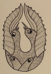 The Infinite Echo – Symmetric Gond Tribal Bird Art   Paintings