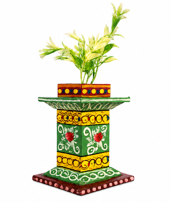 Kondapalli Handcrafted Tulasi Kota (Holy Basil Planter Stand) – Auspicious Home Décor   Kondapalli Lacquerware