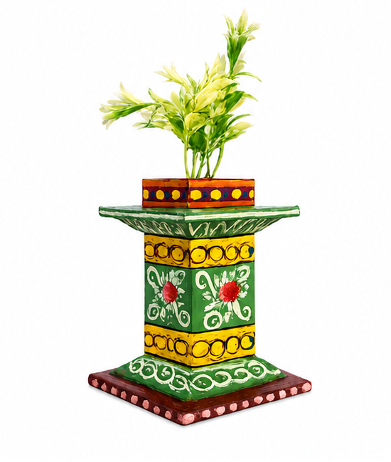 Kondapalli Handcrafted Tulasi Kota (Holy Basil Planter Stand) – Auspicious Home Décor   Kondapalli Lacquerware