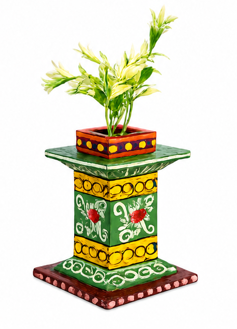 Kondapalli Handcrafted Tulasi Kota (Holy Basil Planter Stand) – Auspicious Home Décor   Kondapalli Lacquerware
