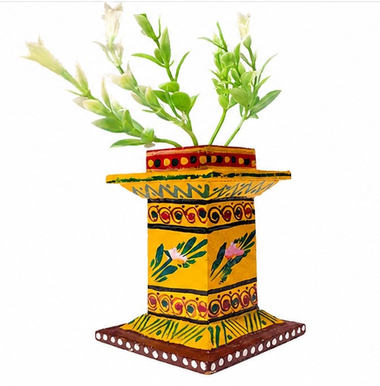 Kondapalli Handcrafted Tulasi Kota (Holy Basil Planter Stand) – Auspicious Home Décor   Kondapalli Lacquerware