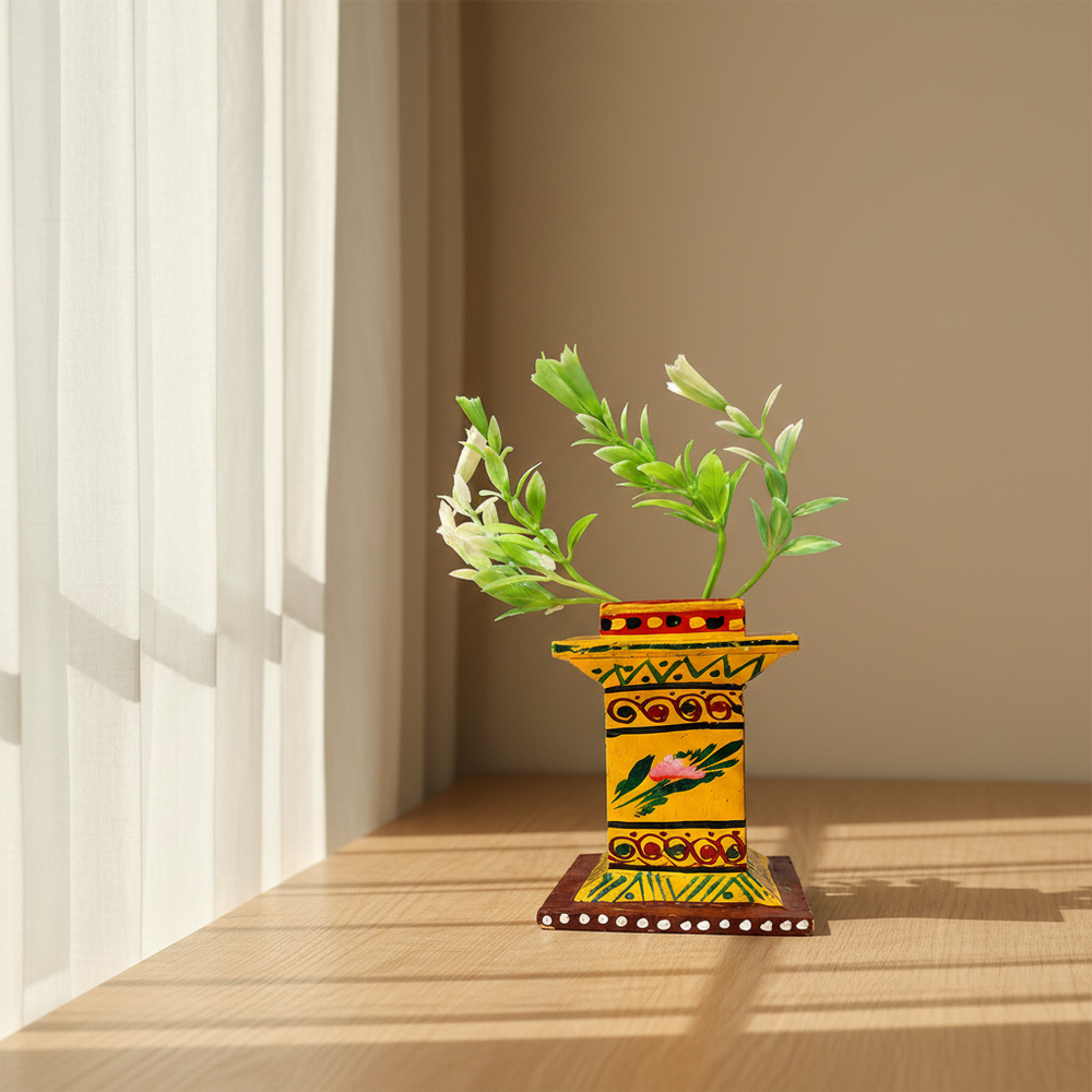 Kondapalli Handcrafted Tulasi Kota (Holy Basil Planter Stand) – Auspicious Home Décor   Kondapalli Lacquerware