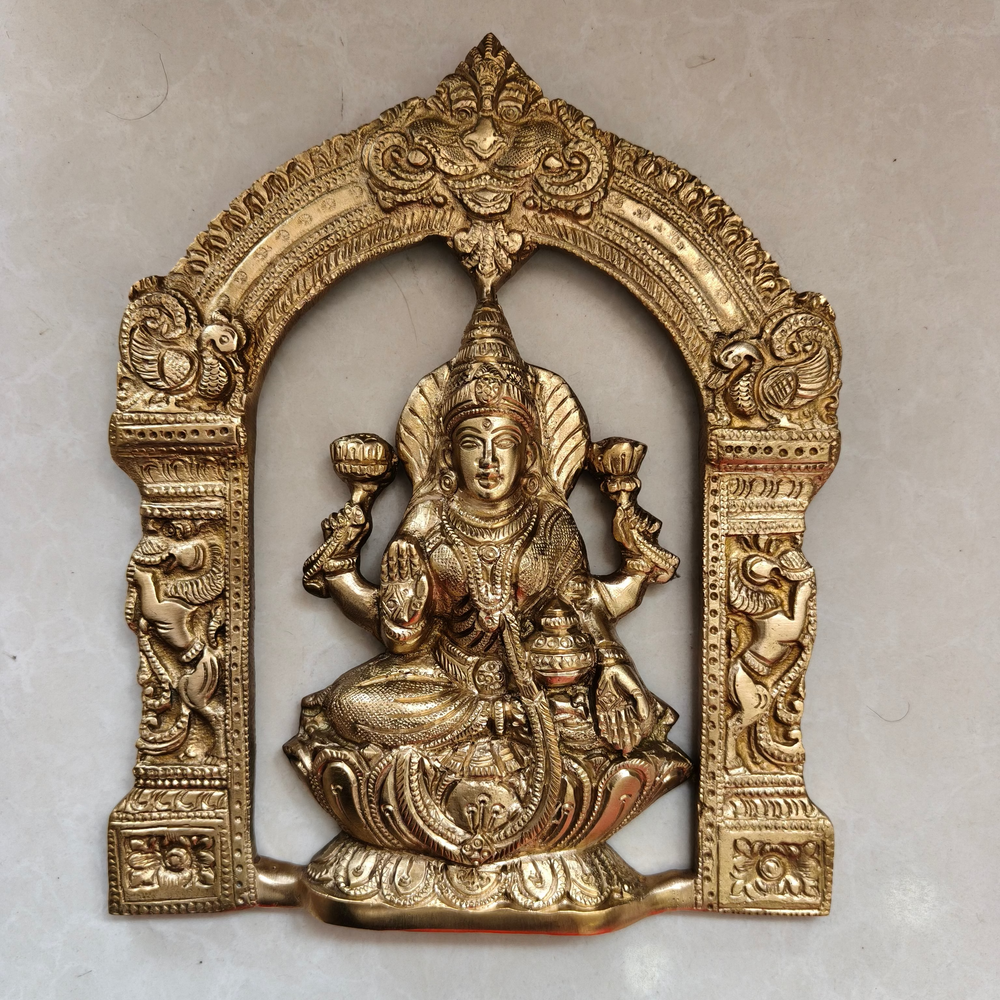 Brass Ashtalakshmi Wall Hanging Panel Set for Pooja Decor   Wall Art Panel