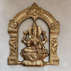 Brass Ashtalakshmi Wall Hanging Panel Set for Pooja Decor   Wall Art Panel