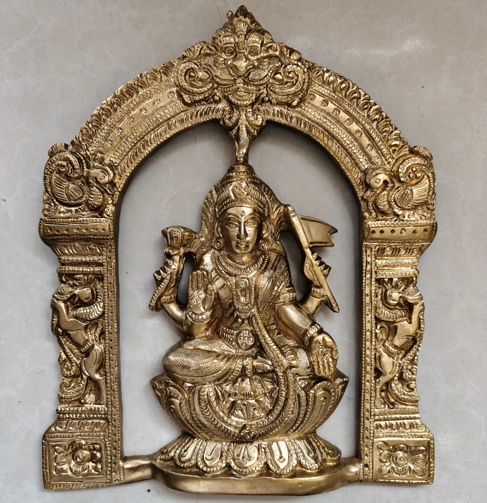 Brass Ashtalakshmi Wall Hanging Panel Set for Pooja Decor   Wall Art Panel