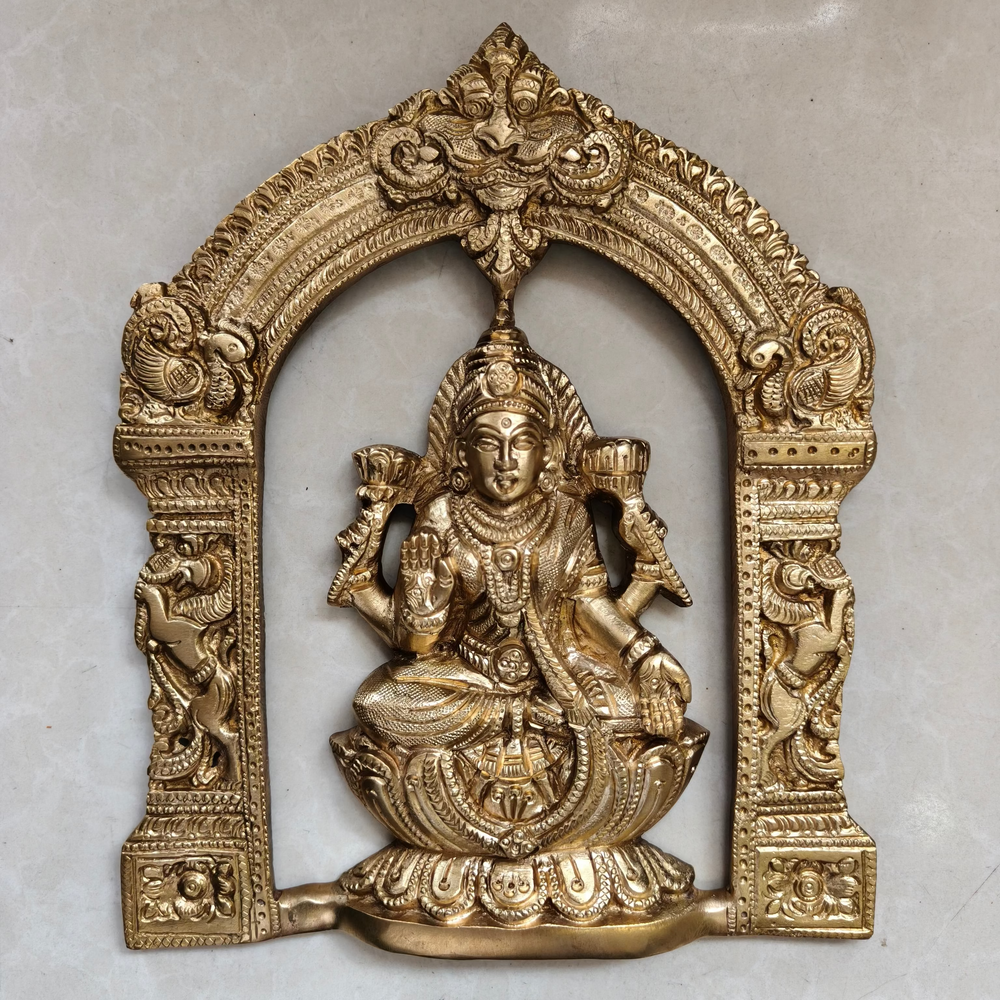 Brass Ashtalakshmi Wall Hanging Panel Set for Pooja Decor   Wall Art Panel