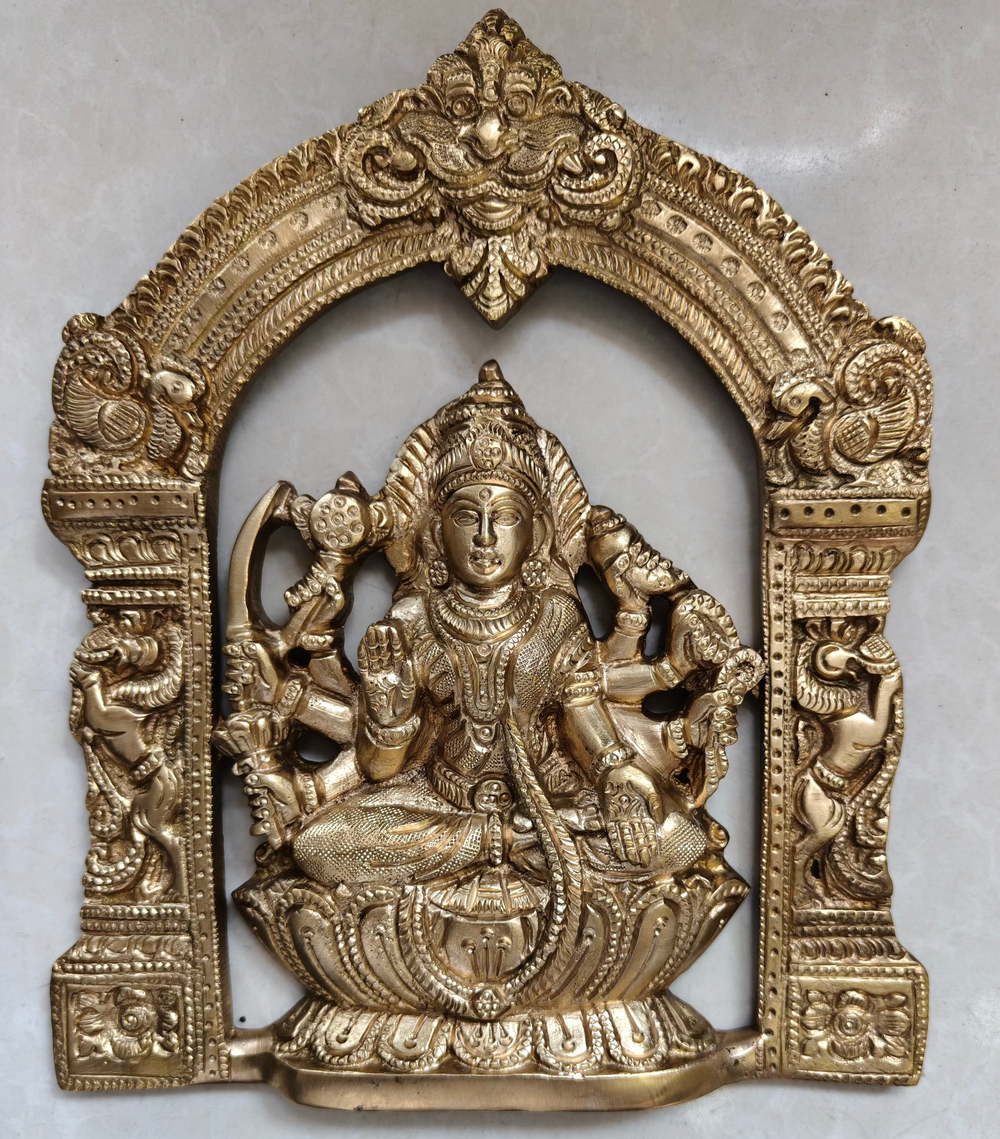 Brass Ashtalakshmi Wall Hanging Panel Set for Pooja Decor   Wall Art Panel
