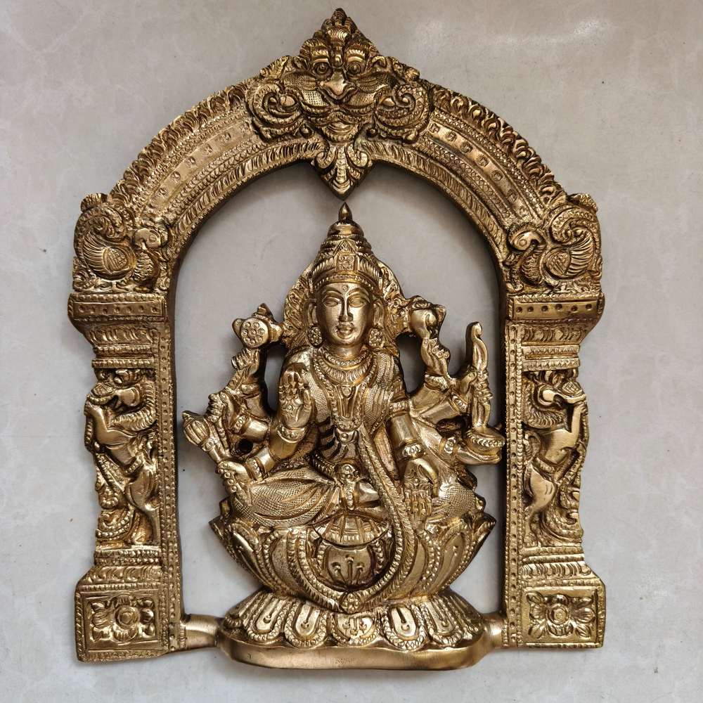 Brass Ashtalakshmi Wall Hanging Panel Set for Pooja Decor   Wall Art Panel