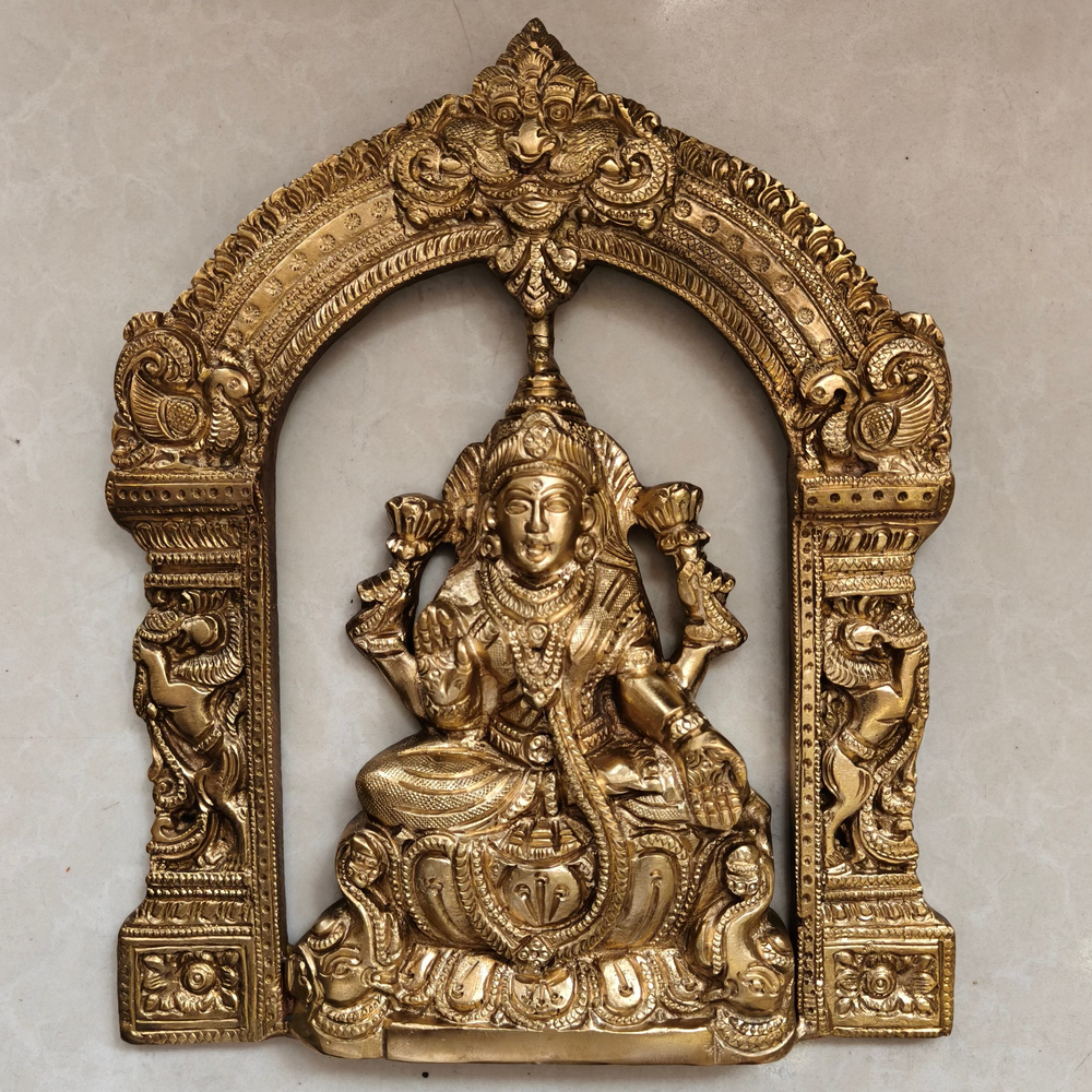 Brass Ashtalakshmi Wall Hanging Panel Set for Pooja Decor   Wall Art Panel