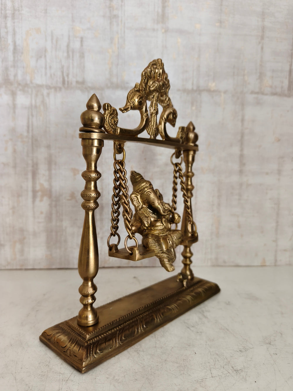 Exquisite Brass Ganesha Swing Idol: Artisan Handcrafted Idol   Brass Decorative Idols