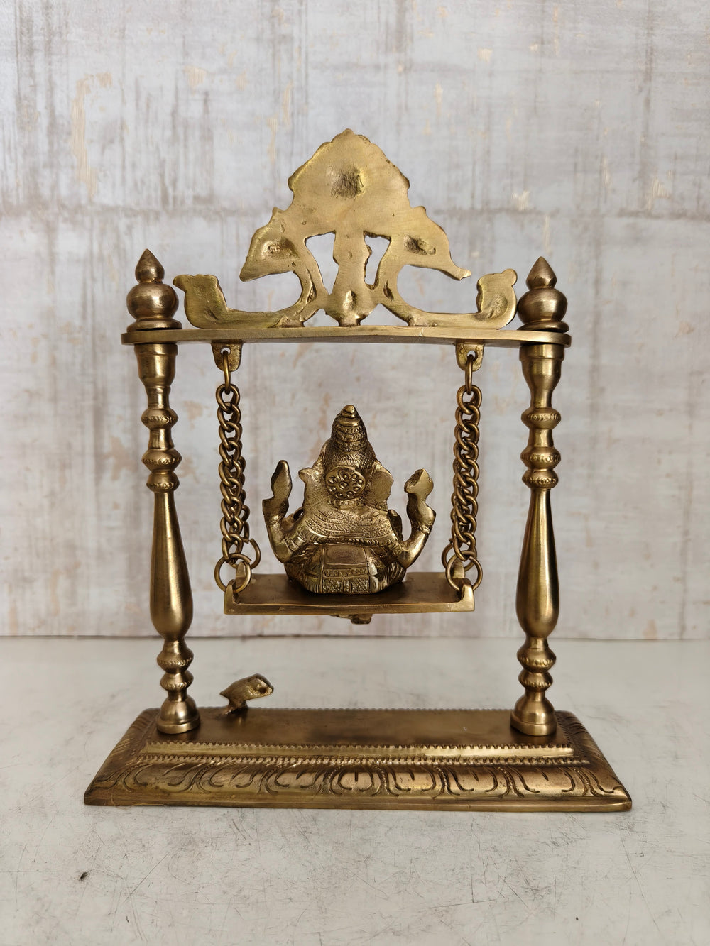Exquisite Brass Ganesha Swing Idol: Artisan Handcrafted Idol   Brass Decorative Idols