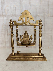Exquisite Brass Ganesha Swing Idol: Artisan Handcrafted Idol   Brass Decorative Idols