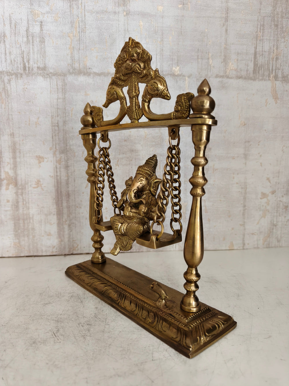 Exquisite Brass Ganesha Swing Idol: Artisan Handcrafted Idol   Brass Decorative Idols