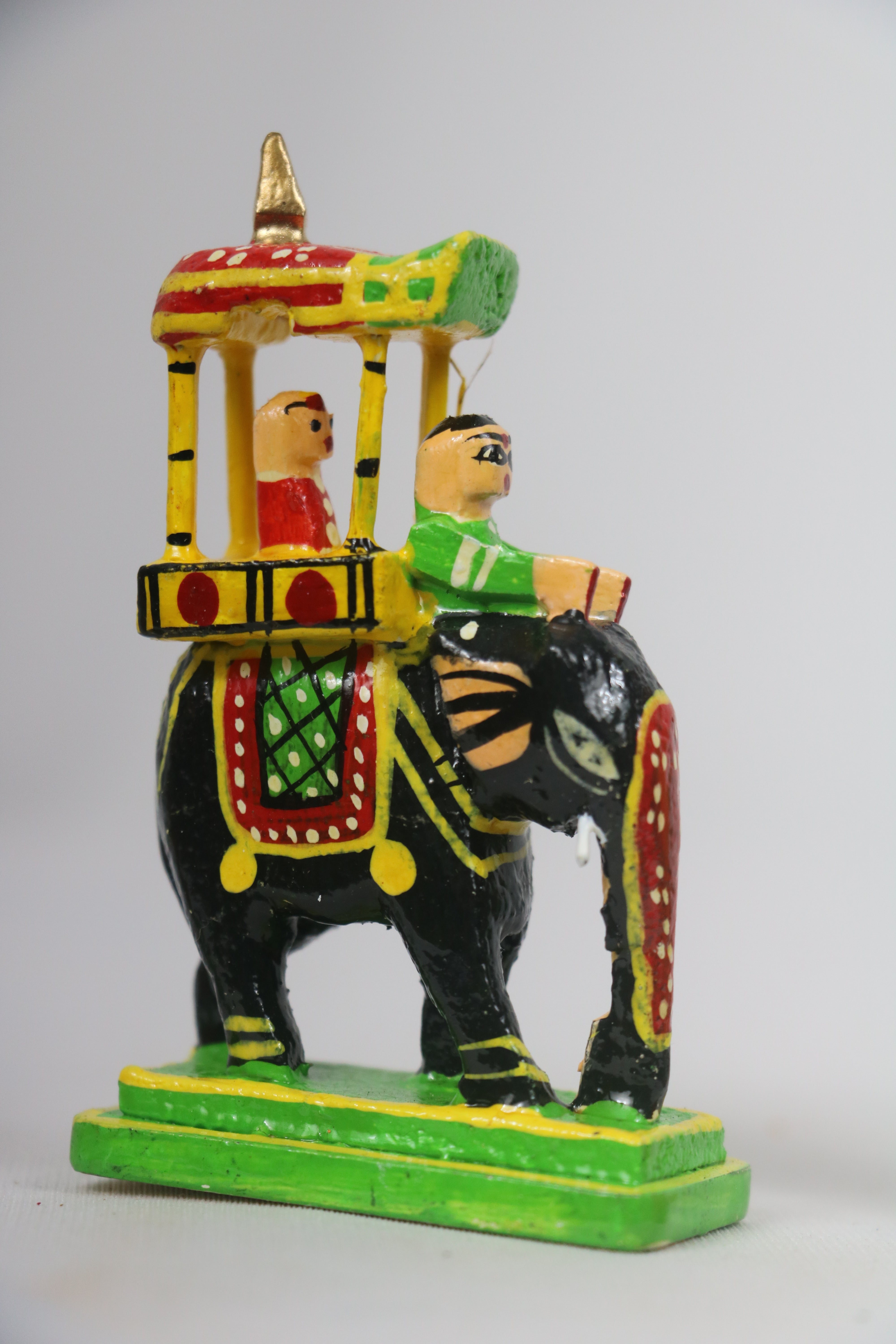 Handcrafted Wooden Elephant Ambari Set – 10 Miniatures (3 Inches Each)