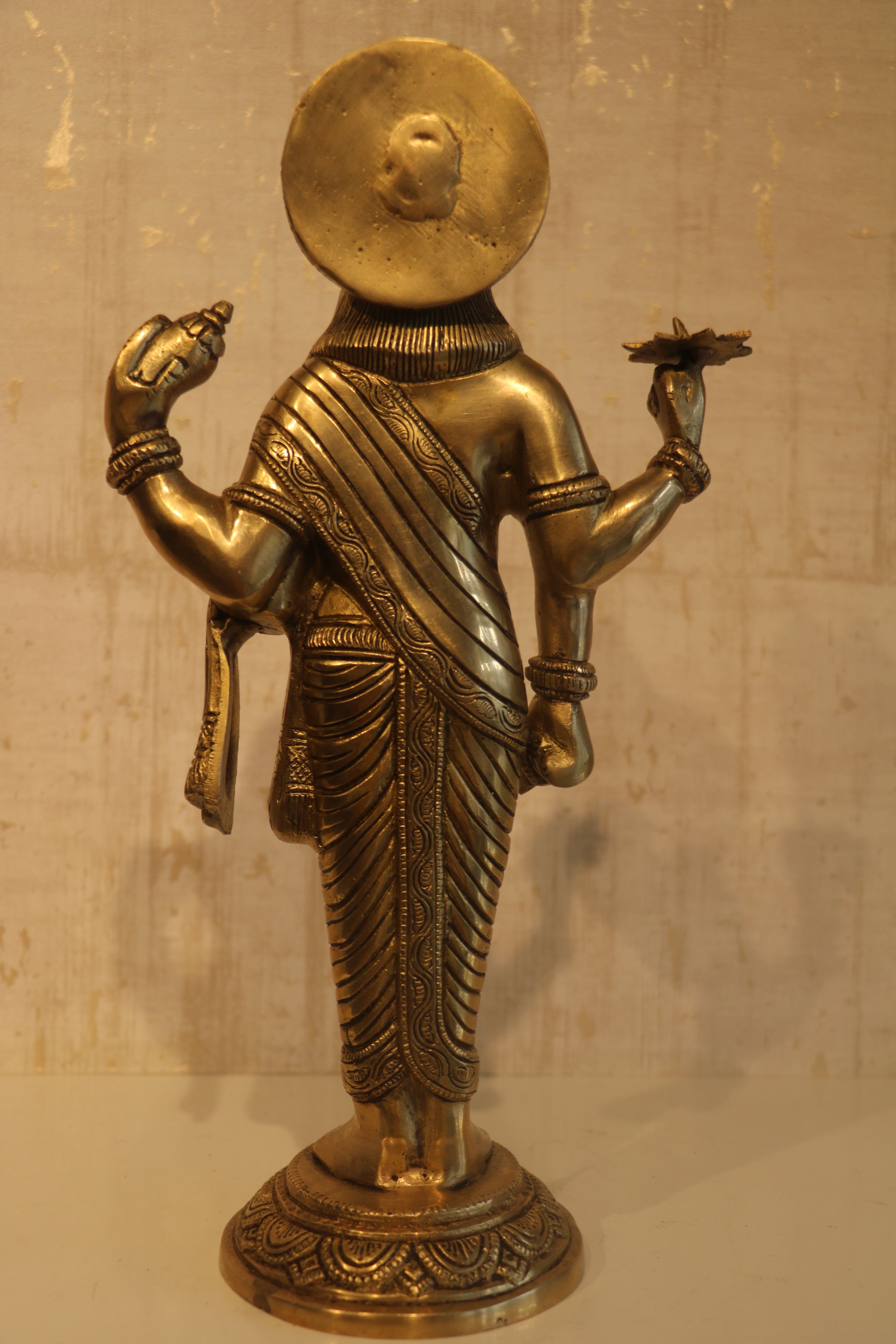 Standing Brass Idol of Lord Dhanvantari
