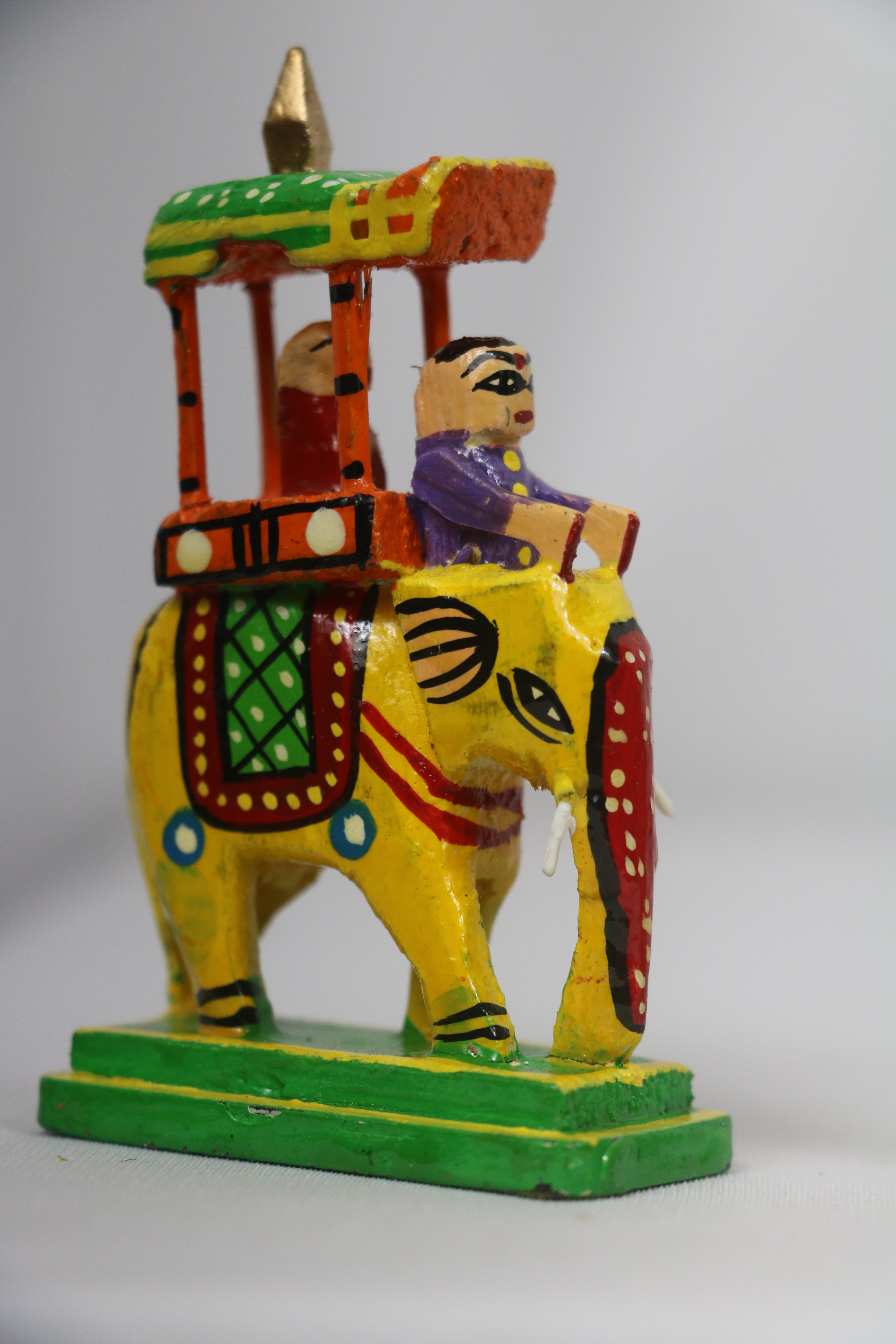 Handcrafted Wooden Elephant Ambari Set – 10 Miniatures (3 Inches Each)