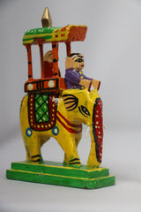 Handcrafted Wooden Elephant Ambari Set – 10 Miniatures (3 Inches Each)