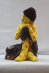 Resin Buddha Idol with Stones | Decorative Spiritual Sculpture