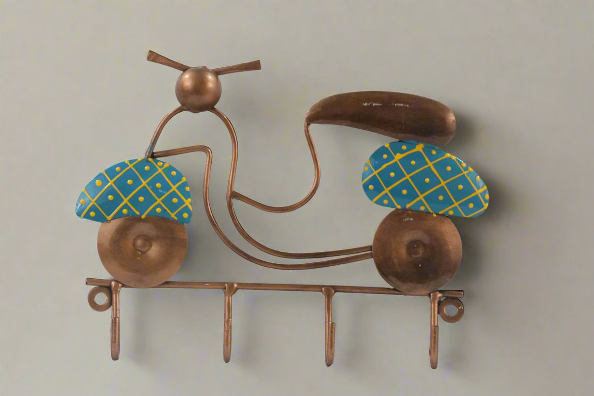 Iron Hand Painted Scooters Wall Hanger