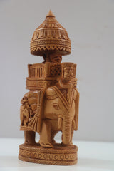 Hand-Carved Wooden Ambari Elephant | Traditional Indian Decor
