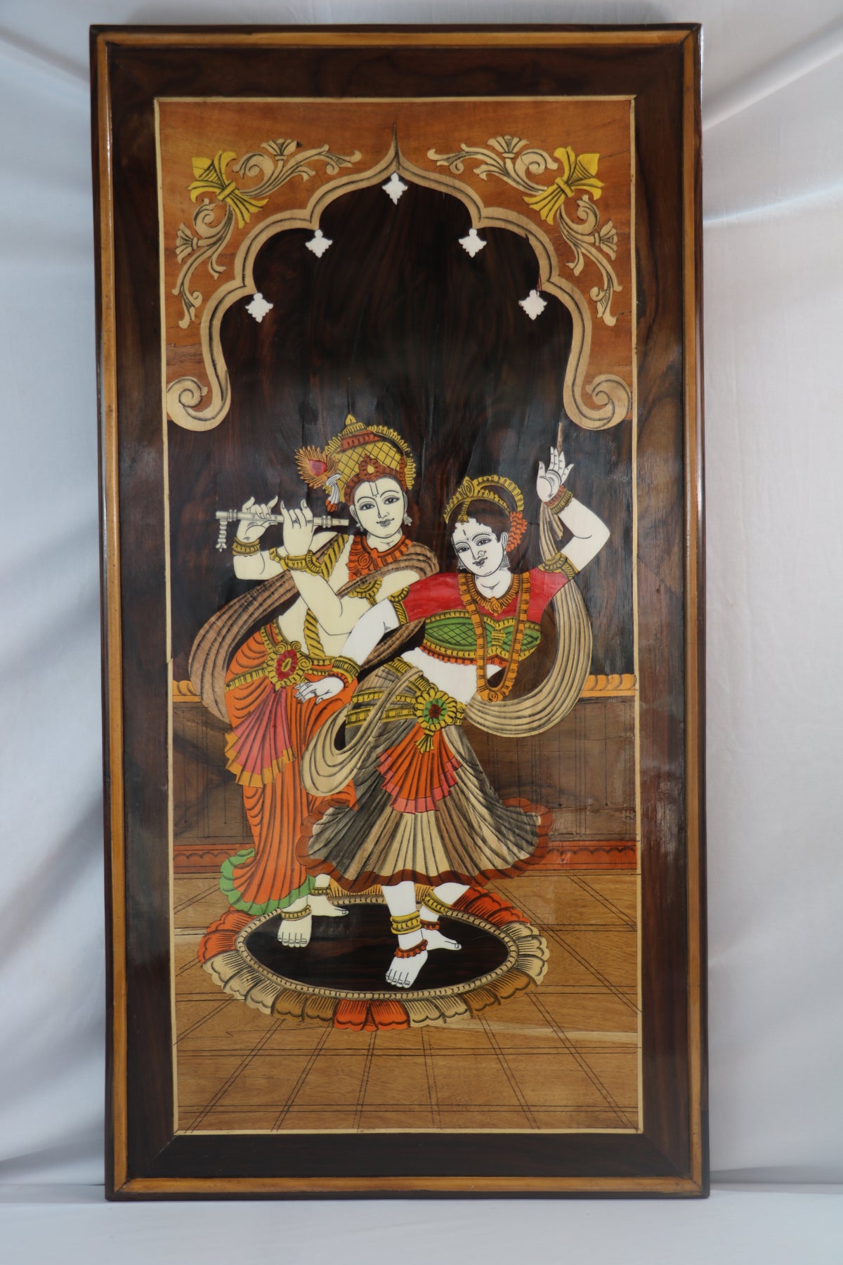 Radha Krishna Rose wood Inlay Mysore