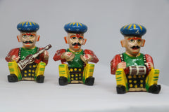 Set of 6 Handcrafted Rajasthani Musician Statues | Ethnic Home Decor