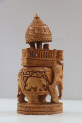 Hand-Carved Wooden Ambari Elephant | Traditional Indian Decor