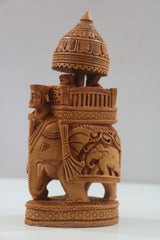 Hand-Carved Wooden Ambari Elephant | Traditional Indian Decor