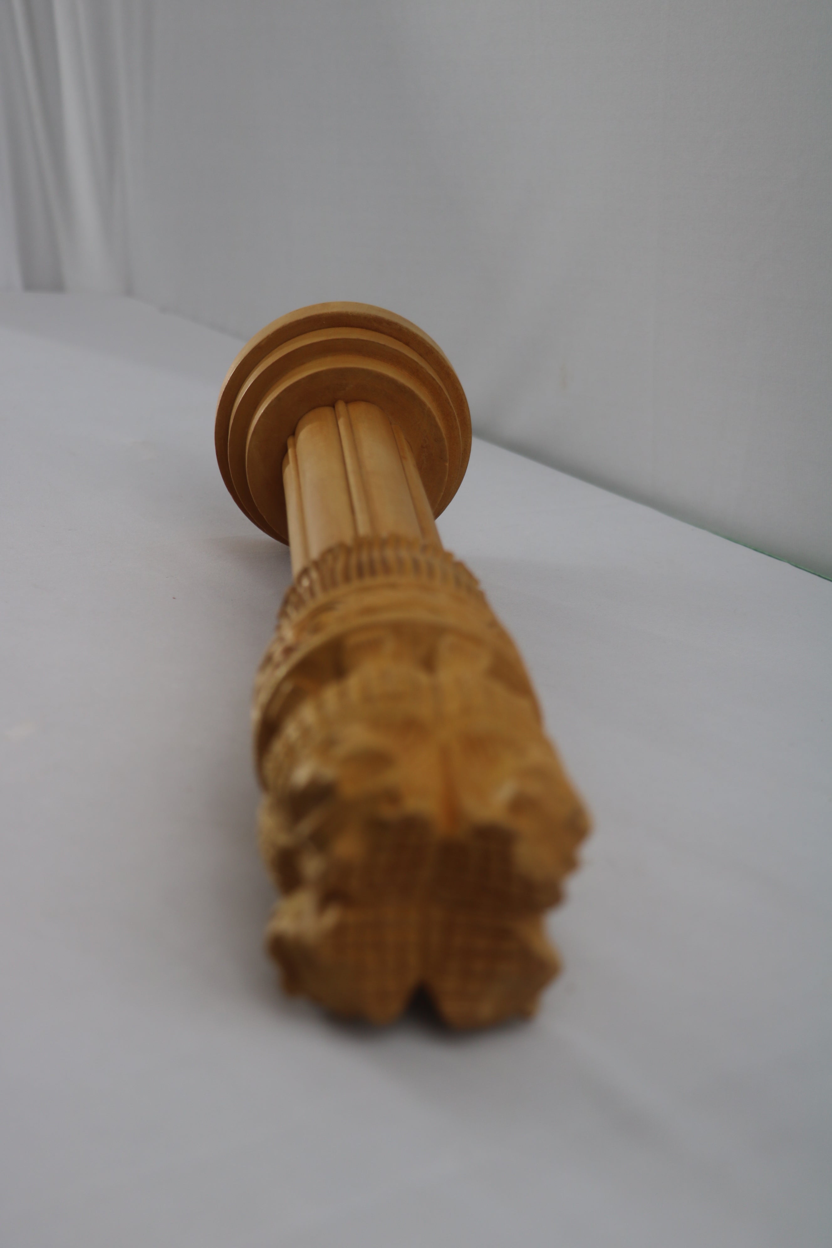 Handmade Wooden Ashoka Pillar – National Emblem Decorative Piece