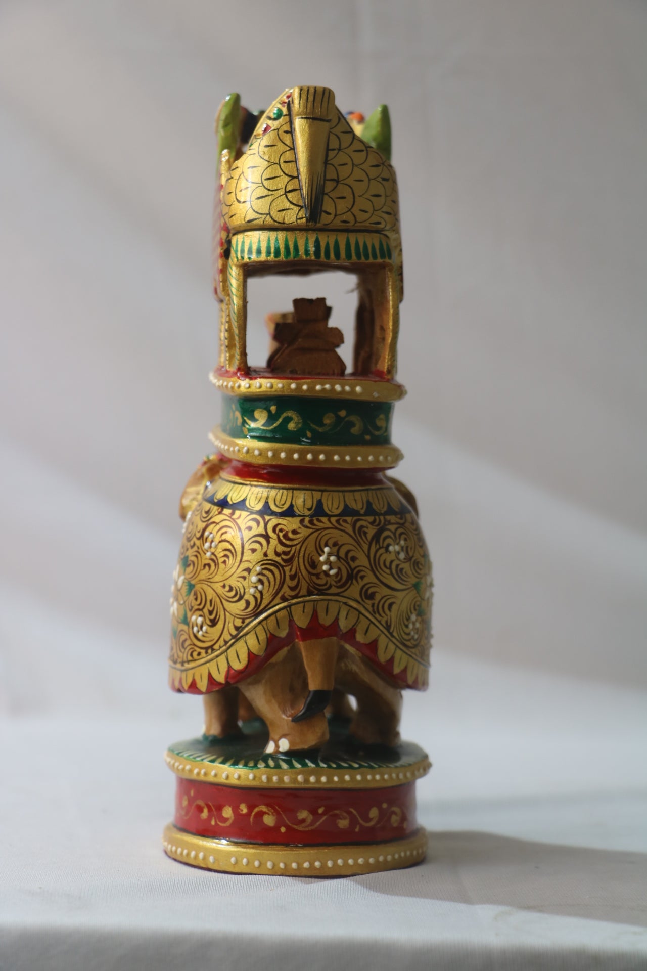 Handcrafted Wooden Elephant Ambari Pallaki | Colorful Hand-Painted Art