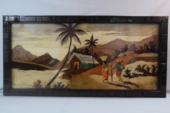 Indian Landscape Wood Inlay Mysore