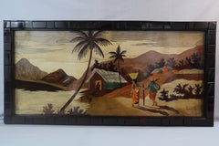 Indian Landscape Wood Inlay Mysore