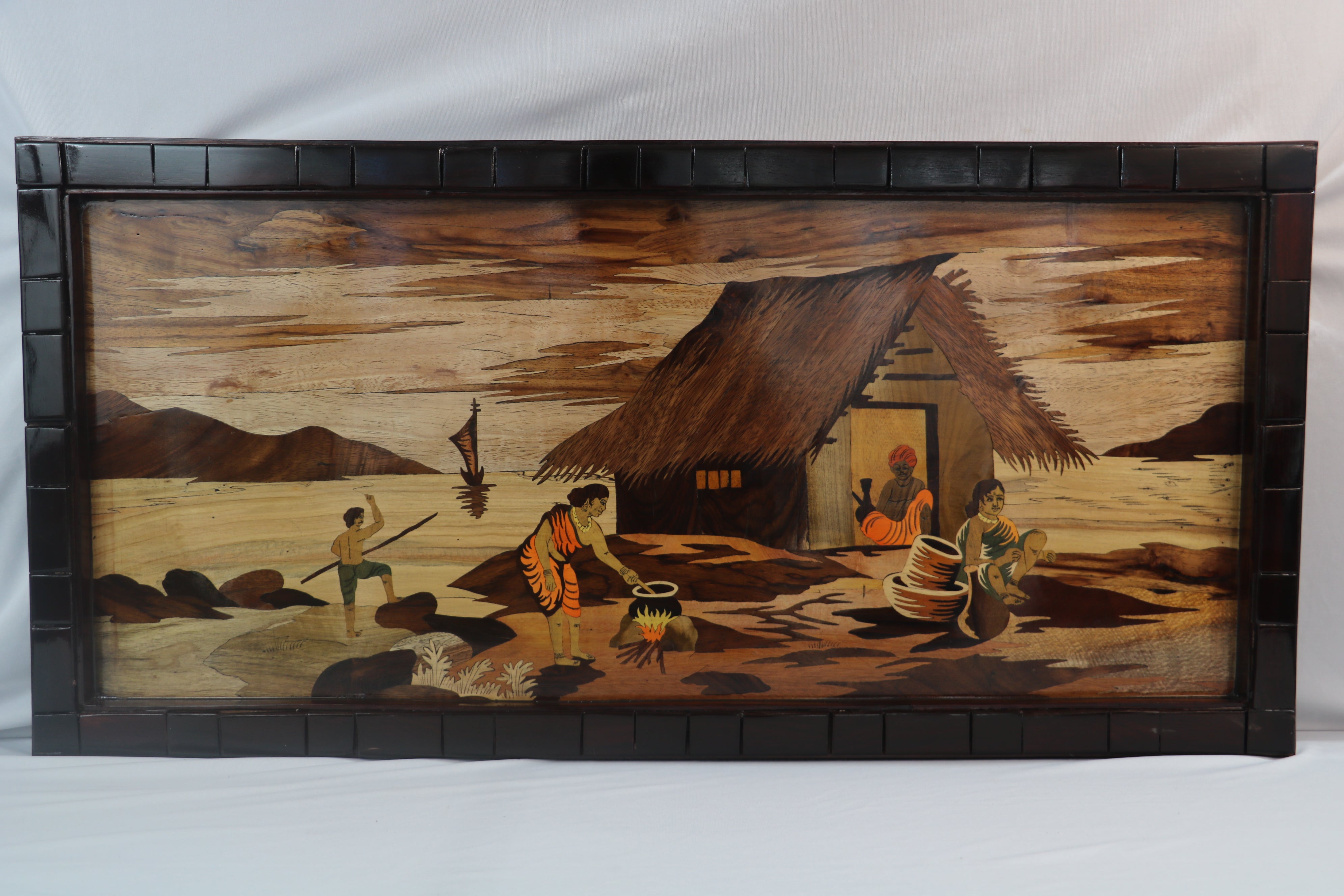 Riverside Family Cooking Wood Inlay Mysore