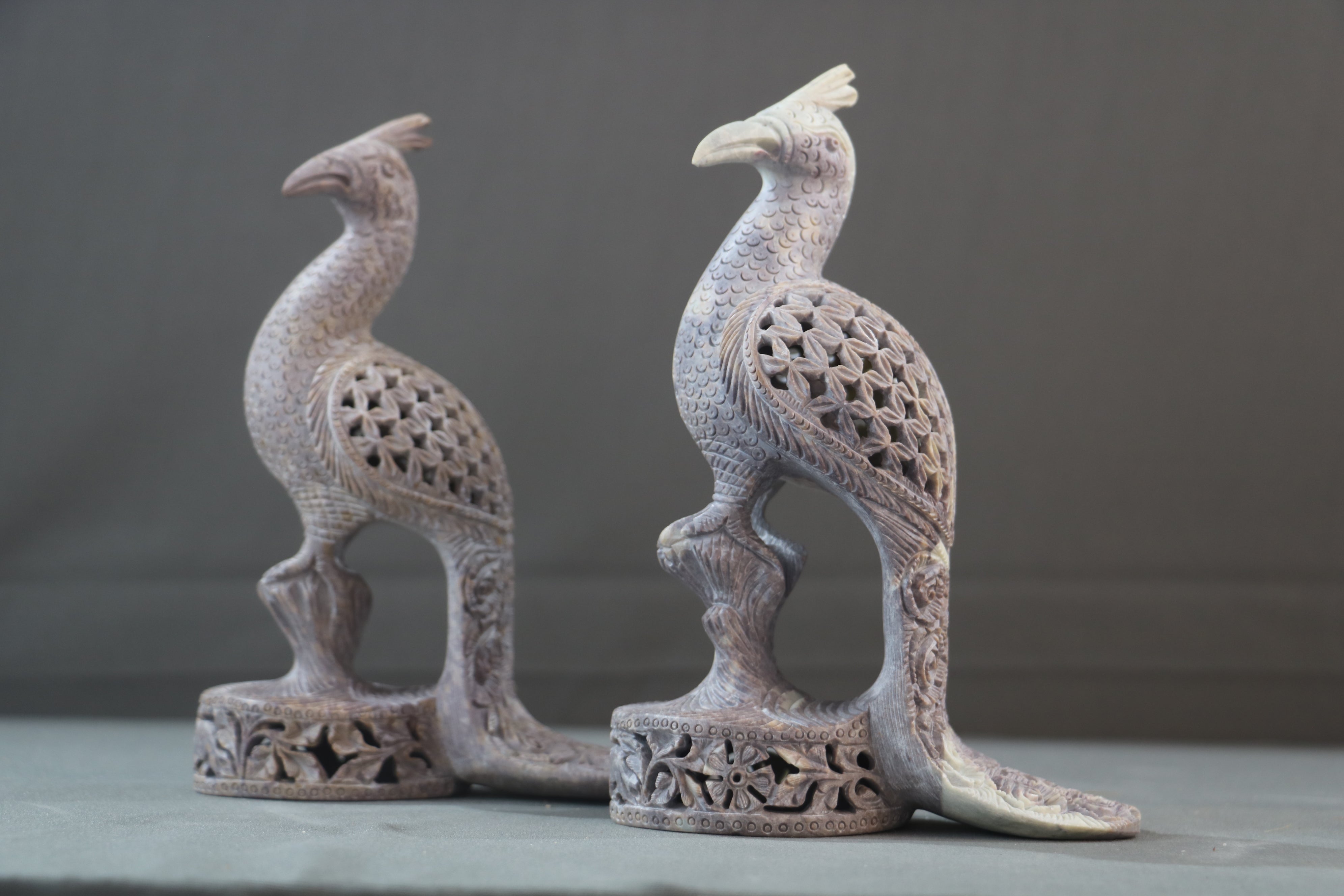 Jali Art Peacock Pair – Handmade Decorative Figurines for Gift & Display