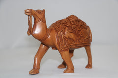 Intricately Hand-Carved Wooden Camel | Rustic Home Decor Piece