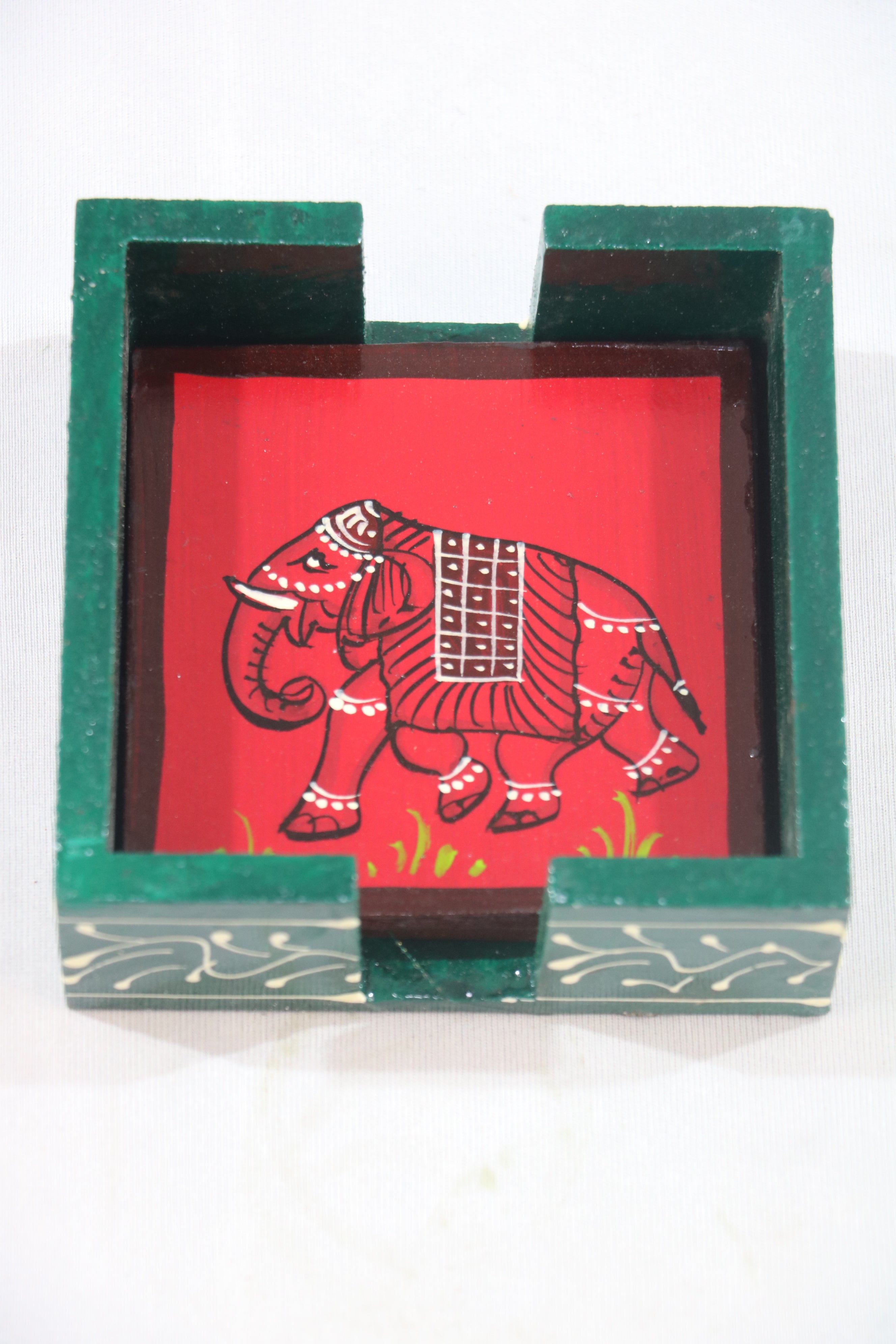 Hand-Painted Wooden Tea Coasters | Set of Decorative Drink Mats