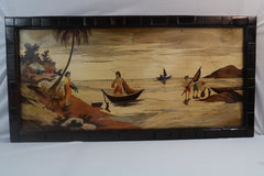 Riverside Scene Wood Inlay Mysore