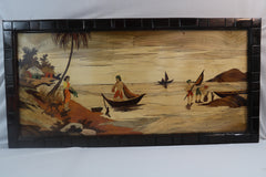 Riverside Scene Wood Inlay Mysore