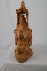 Hand-Carved Wooden Elephant with Ambari | Traditional Indian Decor