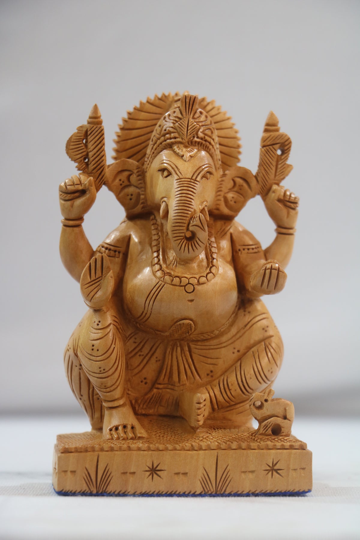 Handcrafted Lord Ganesh Idol with Crown | Decorative Spiritual Art
